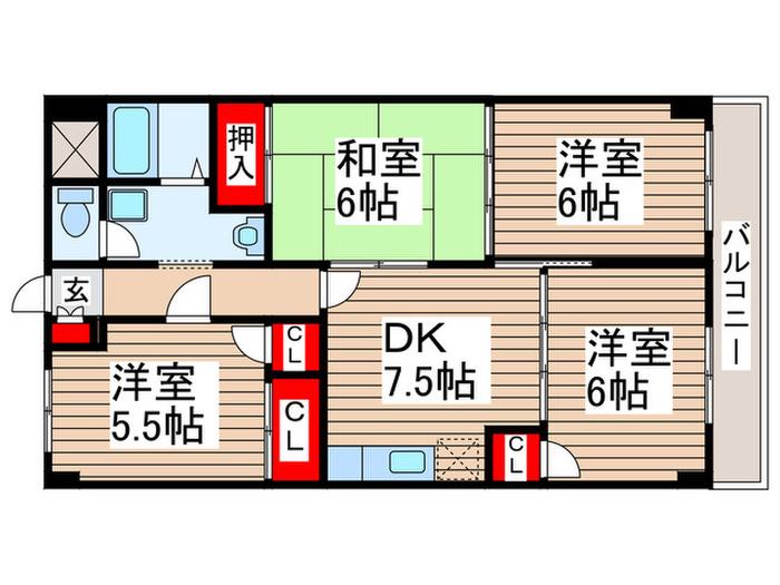 INSURANCE BLDG XVI(4DK/1階)の間取り写真