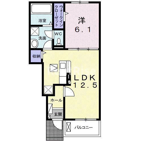 GARDEN HOUSE K(1LDK/1階)の間取り写真