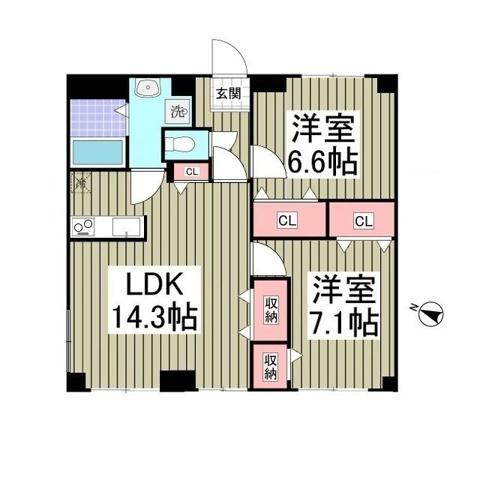 エンデカ東浦和(2LDK/2階)の間取り写真