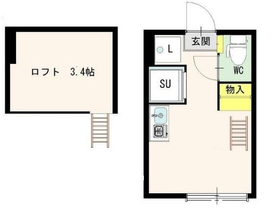 ウェルストン神楽坂(ワンルーム/2階)の間取り写真