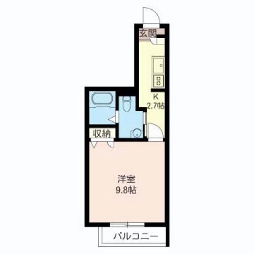 オリジン丸山(1K/1階)の間取り写真