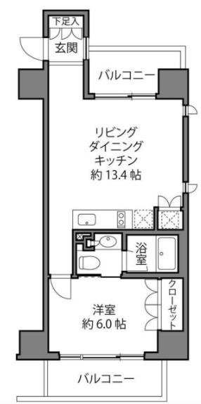 イースト AKIHABARA(1LDK/12階)の間取り写真