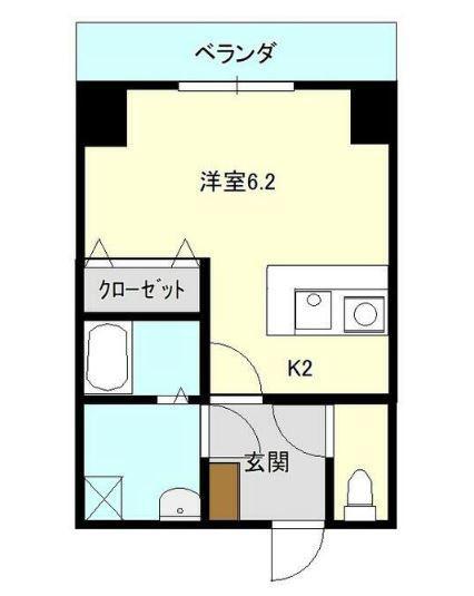 ドルフィン松縄(ワンルーム/3階)の間取り写真