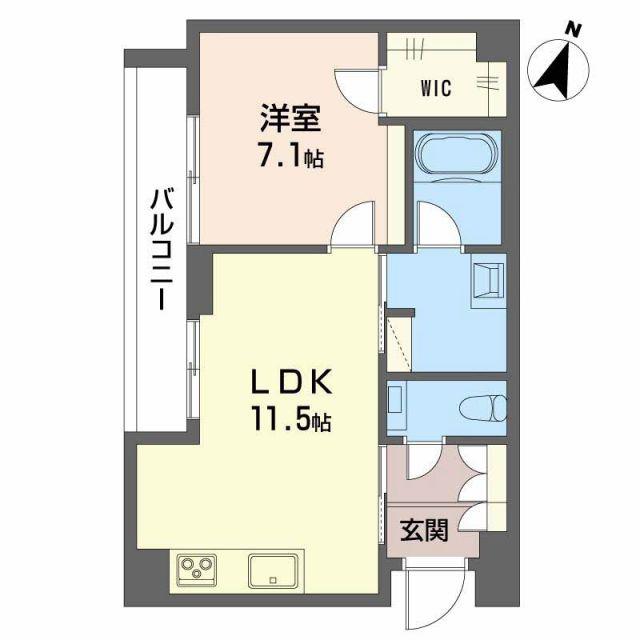 AZUR米山(1LDK/3階)の間取り写真