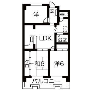 ルミエールI(3LDK/2階)の間取り写真