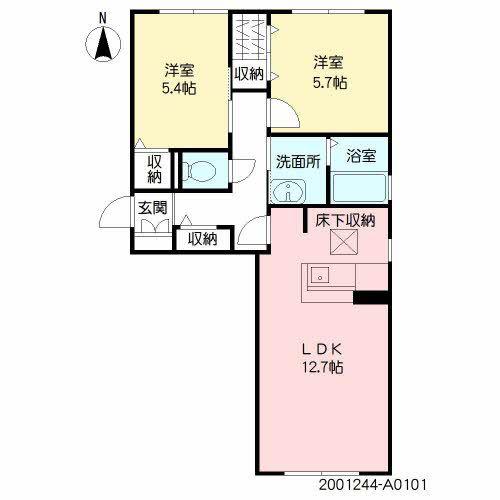 ソレアード・カンパーニュII (2LDK/1階)の間取り写真
