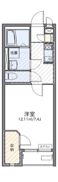 レオネクストフレールI(1K/1階)の間取り写真