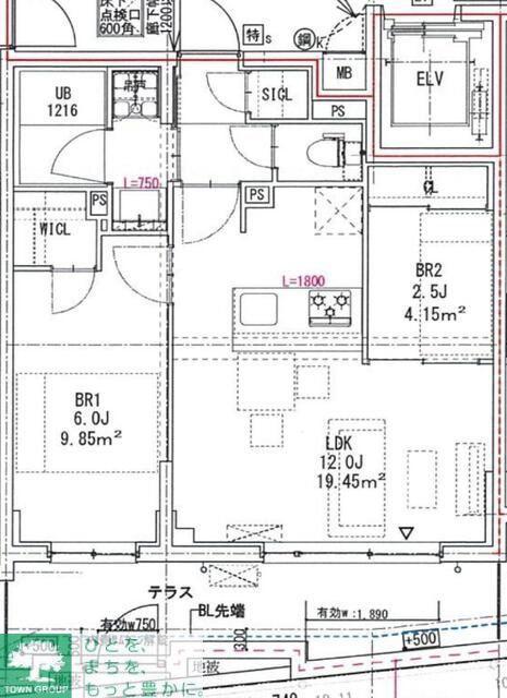 ルネサンスコート学芸大学(2LDK/1階)の間取り写真