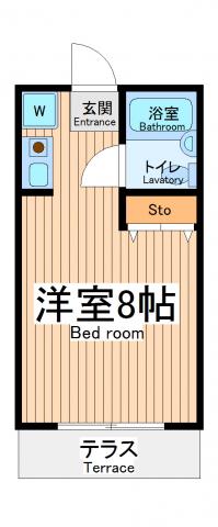 ロイヤルハイム(ワンルーム/1階)の間取り写真