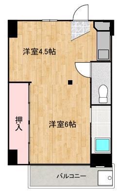 アドバンス神辺(ワンルーム/1階)の間取り写真