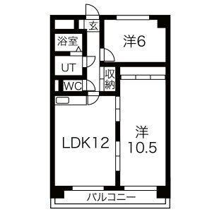 ミラベル元植田(2LDK/1階)の間取り写真