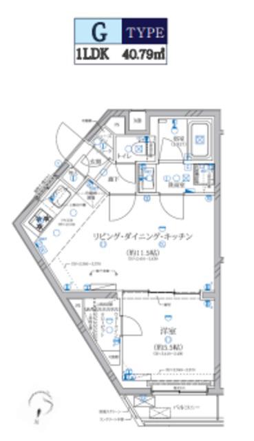 ALIVIS新江古田(1LDK/1階)の間取り写真
