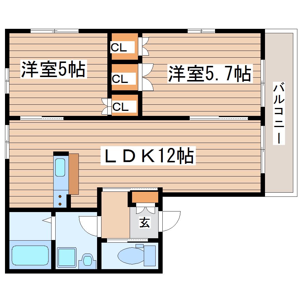 シャルマンハイム(1LDK/1階)の間取り写真