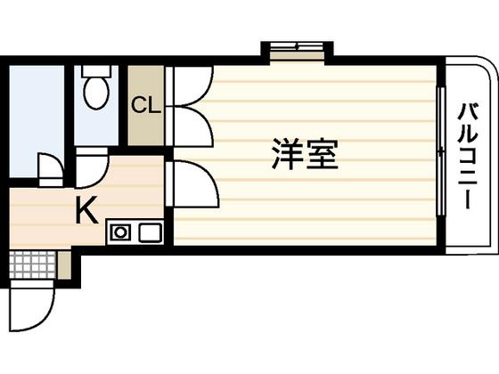 山下丹那ビル(1K/2階)の間取り写真
