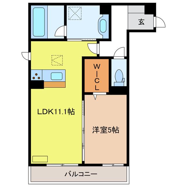 エクレール(1LDK/1階)の間取り写真