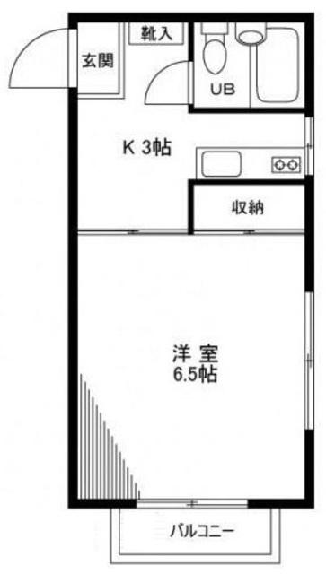エースハイツ綾部(1K/2階)の間取り写真