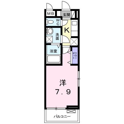 ARC BLISS(1K/2階)の間取り写真