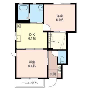 ブルームC(2DK/1階)の間取り写真