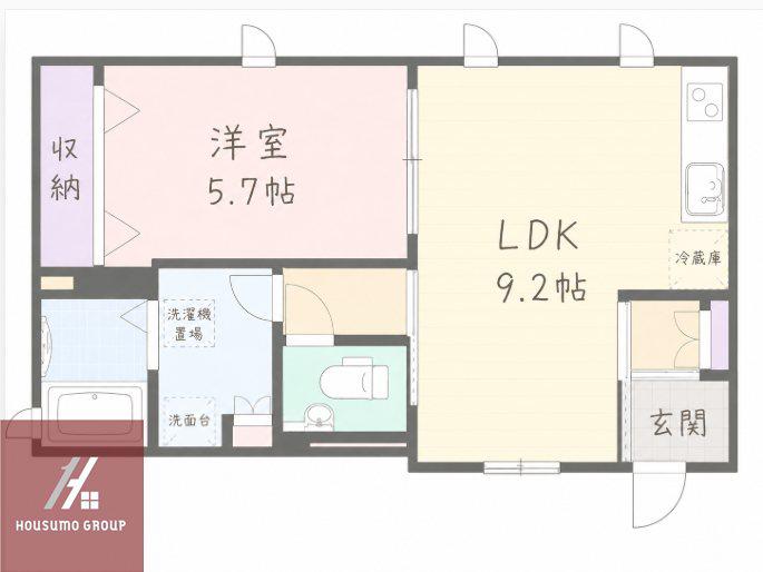 シーズンステージふるいち(1LDK/1階)の間取り写真