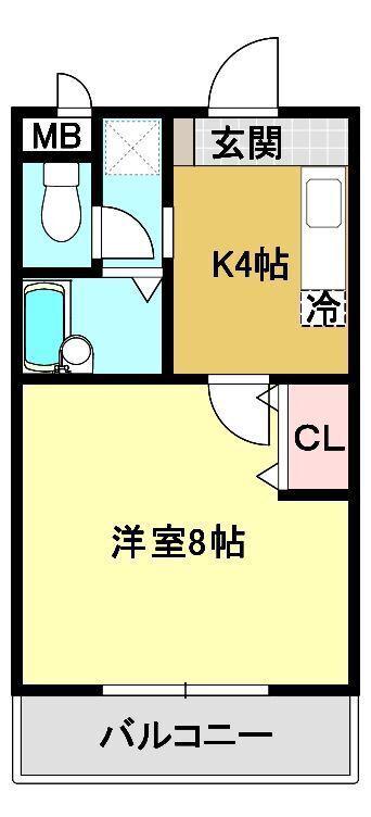 RSレジデンス松島II(1K/2階)の間取り写真