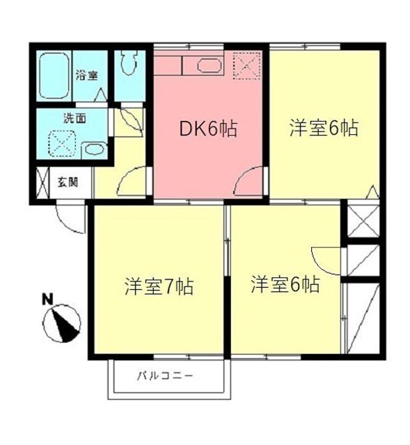 エミネンス弐番館(3DK/2階)の間取り写真
