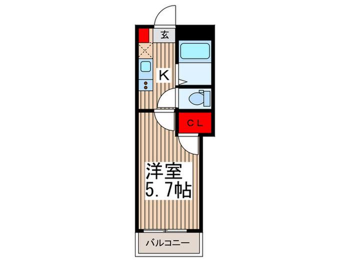 フォレール(1K/2階)の間取り写真