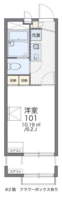 レオパレス輝跡(1K/2階)の間取り写真