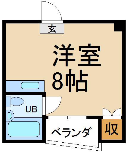 メゾンひかり(ワンルーム/1階)の間取り写真