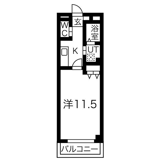 オラシオン南町(1K/7階)の間取り写真
