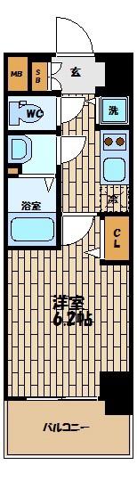 ララプレイス梅田西イルミナーレ(1K/7階)の間取り写真