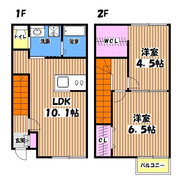 GLORIA(2LDK/1階)の間取り写真