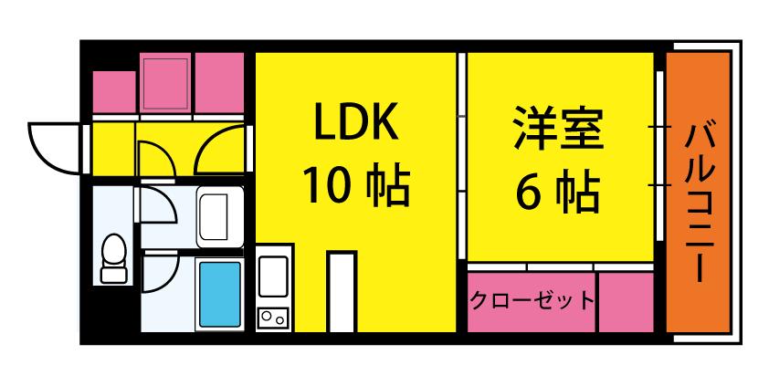 マドンナTOWN RITZ(1LDK/8階)の間取り写真