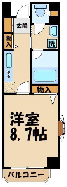 ラソフェルサ(1K/5階)の間取り写真