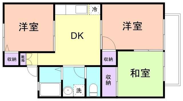 カンファーツリービュー(3DK/1階)の間取り写真