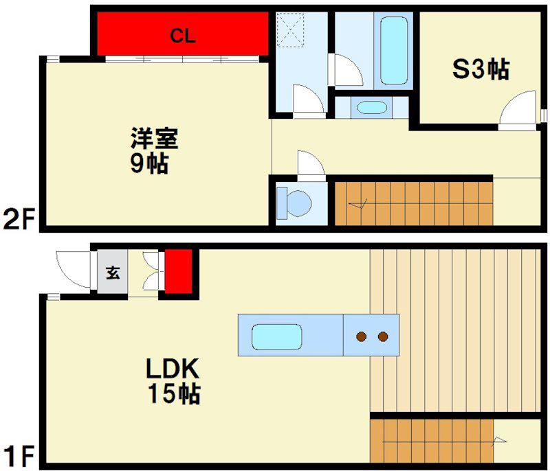 LESTE(1LDK/2階)の間取り写真