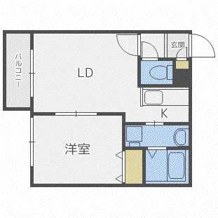 パークコート平岸(1LDK/2階)の間取り写真