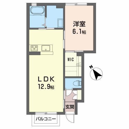 シャーメゾン南中町(1LDK/1階)の間取り写真