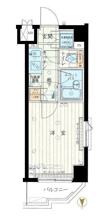 ルーブル上鷺宮弐番館(1K/3階)の間取り写真