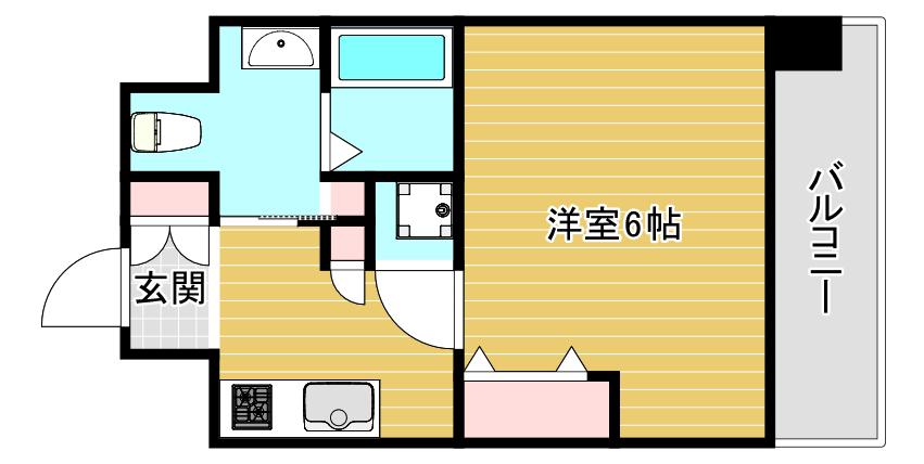 パークヒルズ難波南 ハヌル(1K/7階)の間取り写真