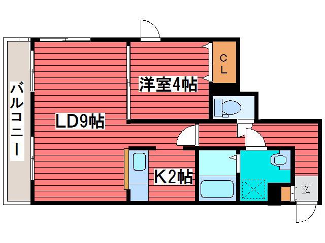 レガートタワー月寒中央(1LDK/7階)の間取り写真