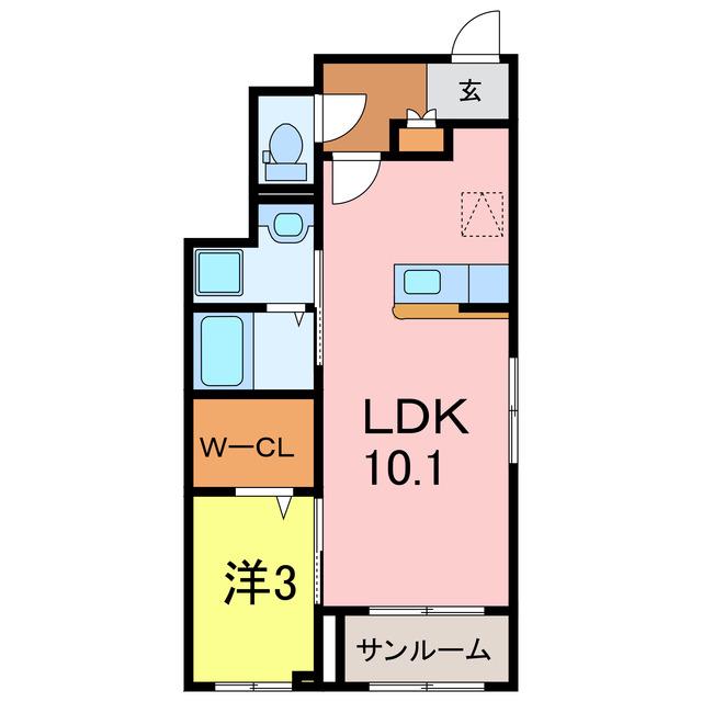 ルミナス ブラン(1LDK/1階)の間取り写真