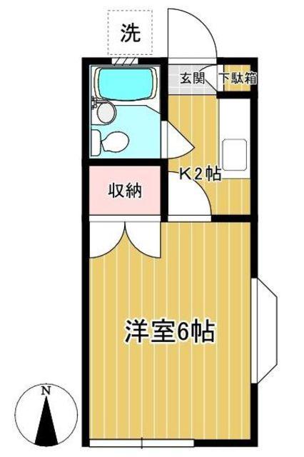 サラハイム(1K/1階)の間取り写真