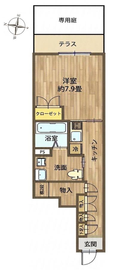 リーベハウス(1K/1階)の間取り写真