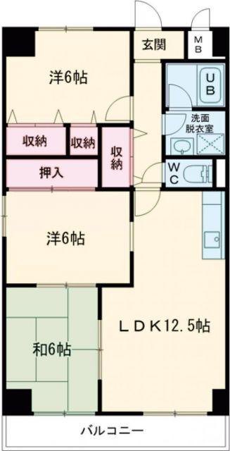 ステラルーチェ(3LDK/1階)の間取り写真