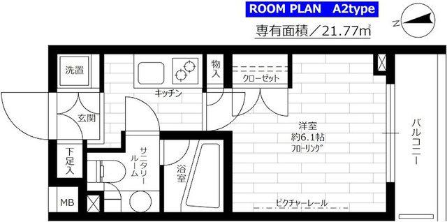 ステージファースト西馬込アジールコート(1K/3階)の間取り写真