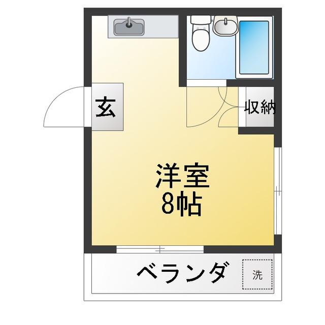 ハイネス富士(ワンルーム/4階)の間取り写真