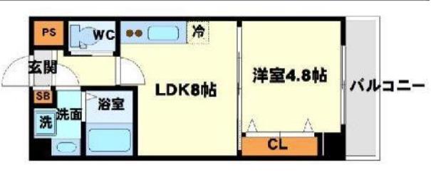 プレジール(1LDK/4階)の間取り写真