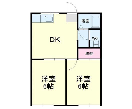 フォーブルパーク(2DK/1階)の間取り写真