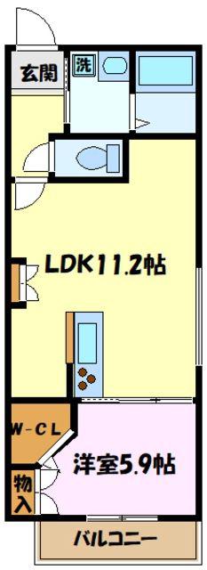 SKY MAISON(1LDK/2階)の間取り写真