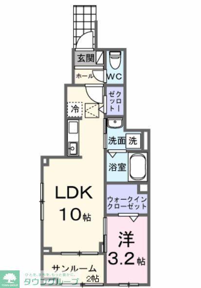 コッリーナ・ヴェルデ K(1LDK/1階)の間取り写真